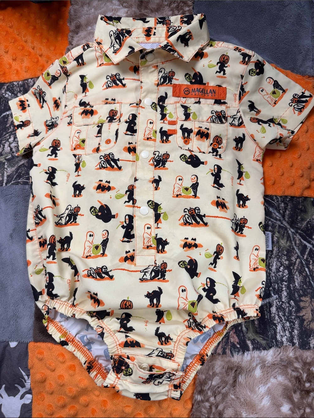 Magellan Halloween 18mo fishing onesie